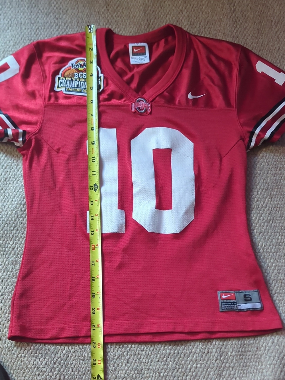 Vintage 2007 Tostitos National Championship Ohio State Football Jersey #10 Sz Sm - Picture 7 of 7